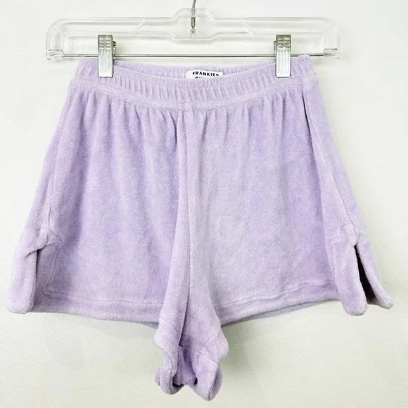 Frankies Bikinis Coco Terry Shorts Lilac Size Small - Picture 1 of 4